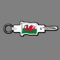 4mm Clip & Key Ring W/ Full Color Wales Flag Key Tag